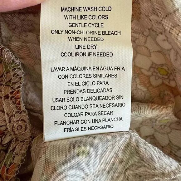 Daisy and Delilah Floral Bohemian Long Sleeves Front Tie Blouse SZ XXL #1877 - Picture 11 of 13